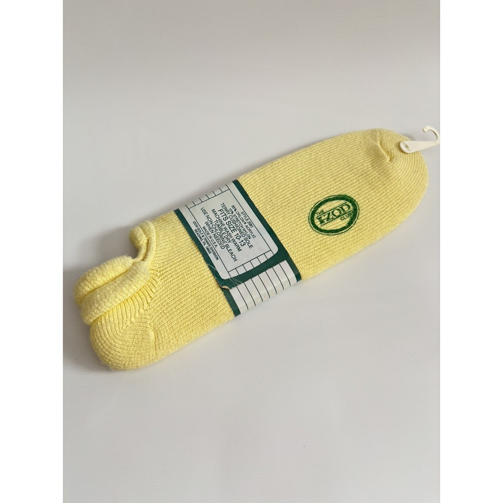 Vintage Izod Club Yellow Orlon Golf And Tennis Ladies Sun Sock Size‎ 10-13 - Picture 2 of 3